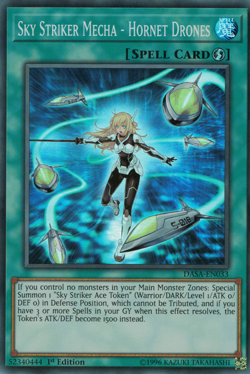 Yugioh Sky Striker Mecha - Hornet Drones DASA-EN033 Super Rare 1st Ed VLP - Image 1