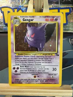 Pokemon TCG Gengar Fossil Holo Rare Card 5/62 NM/LP Condition WOTC Vintage - Image 1