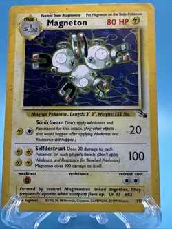 Magneton fossil holo 11/62 Pokemon card Rare 1999 - Image 1