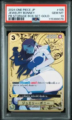 PSA 10 Jewelry Bonney Parallel OP08-105 Gold Frame 2024 ONE PIECE Card Japanese - Image 1