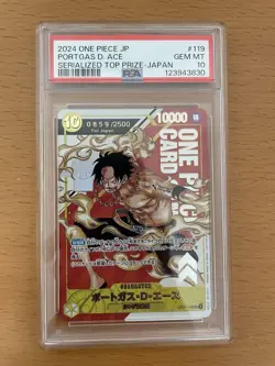 Portgas D Ace Serial PSA10 Flagship Winner Promo One Piece Card OP07-119 SEC - Image 1