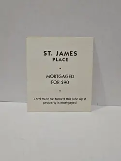 1996 Monopoly St. James Place Replacement Deed Card - Image 2