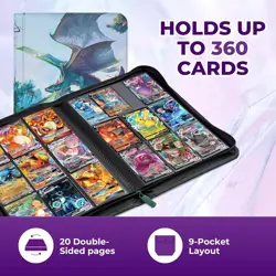 MTG Card Binder, 9-Pocket Magic Card Album, Holds 360 Cards, Leather Side - Image 3