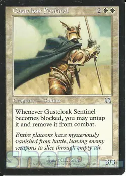 MTG Magic the Gathering TCG ONSLAUGHT Gustcloak Sentinel Soilder White 37 /350 - Image 1