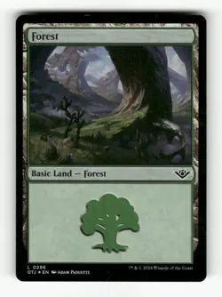Forest (0286) 286 NM Foil L MTG Magic Outlaws of Thunder Junction - Image 1