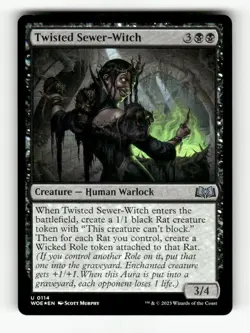 Twisted Sewer-Witch 114 NM Foil U MTG Magic Wilds of Eldraine - Image 1