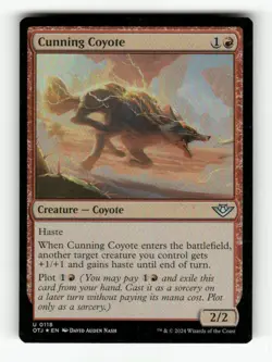 Cunning Coyote 118 NM Foil U MTG Magic Outlaws of Thunder Junction - Image 1