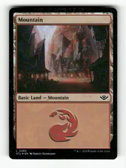 Mountain (0283) 283 NM Foil L MTG Magic Outlaws of Thunder Junction - Image 1