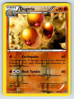 Dugtrio 59/146 XY Base Reverse Holo Rare Pokemon Card LP - Image 1