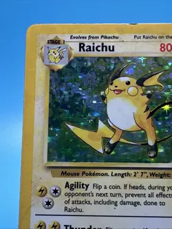 RAICHU 1999 POKEMON ORIGINAL SERIES BASE SET RARE HOLO 14/102 Q0443 - Image 2