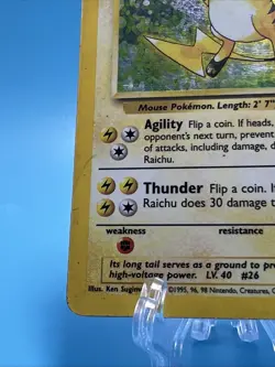 RAICHU 1999 POKEMON ORIGINAL SERIES BASE SET RARE HOLO 14/102 Q0443 - Image 5