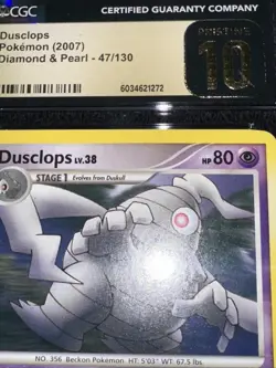 Pokemon 2007 Diamond & Pearl Dusclops 47/130 CGC PRISTINE 10 - Image 3