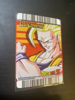 Dragon Ball Z Son Goku Super Saiyan 4 Data Carddass Card With Sleeve Used - Image 4