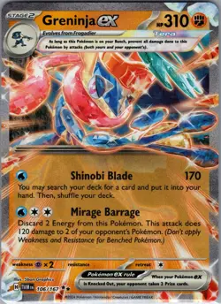 Greninja ex 106/167 - Pokemon TCG SV06: Twilight Masquerade - Double Rare (NM) - Image 1