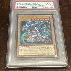 Yugioh PSA 6 EX-MT Blue-Eyes White Dragon SDBE-EN001 Ultra Rare 1st Edition!! - Image 1