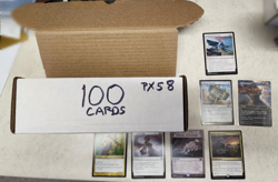 x1 box of 100 MTG cards bulk lot (box shown) [Box ID: PX58] +BONUS shown - Image 1