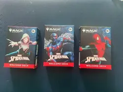 SDCC 2025 Magic the Gathering Card x Spiderman Welcome Deck RED BLUE WHITE sets - Image 1