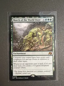 MTG 1x March of the World Ooze, NM, Aetherdrift, Creatures 6/6 Elephant Tokens - Image 1