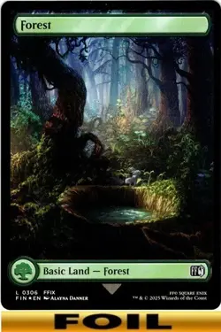 1x - FOREST - #306 - FOIL FULL ART - Final Fantasy - NM MTG - Image 1