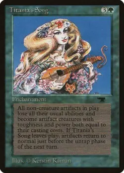 Magic The Gathering MTG TITANIA'S SONG Antiquities NM Near Mint - Image 1