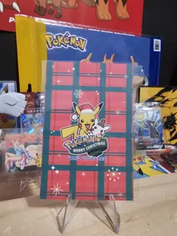 Pokemon Merry Christmas Card Database - Pikachu Christmas Holding Blue Present - Image 4