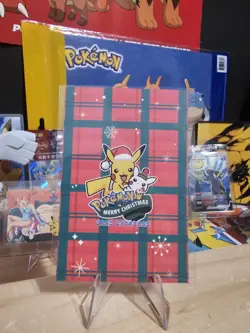 Pokemon Merry Christmas Card Database - Pikachu Christmas Holding Blue Present - Image 8