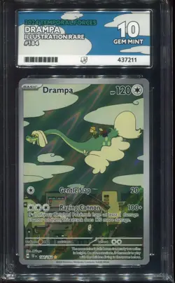 ACE 10 Drampa 184/162 Temporal Forces Pokemon TCG Ace Graded - Image 1