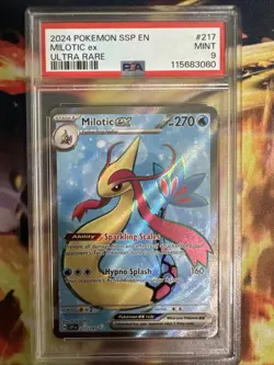 Pokemon TCG Milotic EX Ultra Rare Card 217/191 Surging Sparks PSA 9 - Image 1