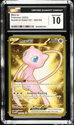 Pokemon Mew ex 205/165 Sv: Scarlet & Violet 151 Holo CGC 10 Low Pop Not PSA - Image 1