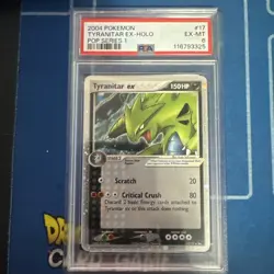 2004 POKEMON TYRANITAR EX-HOLO POP SERIES 1 PSA #17 EX-MT 6 - Image 1