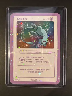 Pokederp Meow Custom Derpy Card Coro Mew Holo Poke Derp Pokemon Sku324 - Image 1