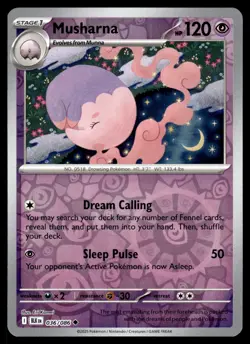 MUSHARNA [FOIL] - 036/086 - BLACK BOLT BLK REVERSE HOLO ENGLISH - NM - Image 1