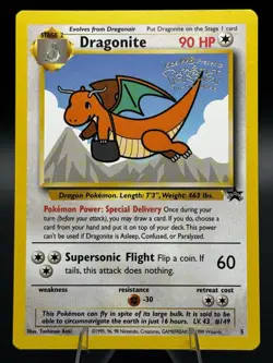 Dragonite Black Star Promo No. 5 - WB Kids Movie Stamp -LP- WOTC-Pokemon Vintage - Image 1