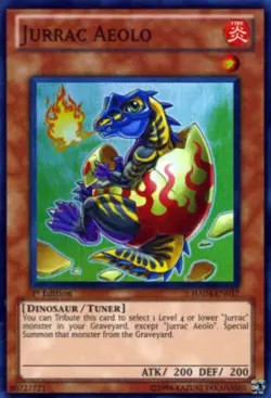 Yugioh-Jurrac Aeolo-Super Rare-1st Edition-HA04 EN017 (LP) - Image 1
