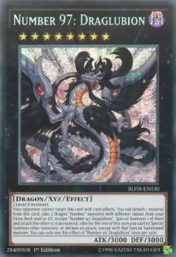 Yugioh-Number 97: Draglubion-Secret Rare-1st Edition-BLHR EN030 (NM) - Image 1