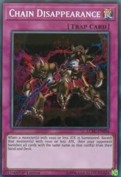 Yugioh-Chain Disappearance-Secret Rare-1st Edition-LCKC EN094 (LP) - Image 1