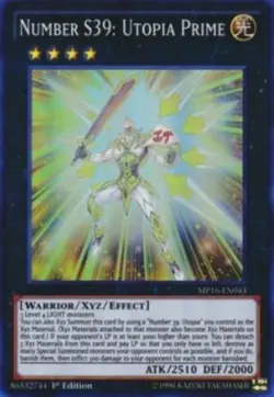 Yugioh-Number S39: Utopia Prime-Super Rare-1st Edition-MP16 EN043 (LP) - Image 1