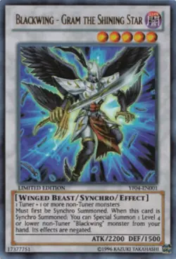 Yugioh-Blackwing - Gram the Shining Star-Ultra Rare-Limited Ed-YF04 EN001 (NM) - Image 1