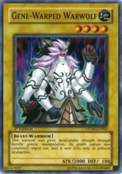 Yugioh-Gene-Warped Warwolf-Super Rare-UNL-STON EN001 (LP) - Image 1