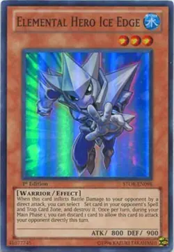 Yugioh-Elemental HERO Ice Edge-Super Rare-Mixed Editions-STOR EN098 (LP) - Image 1