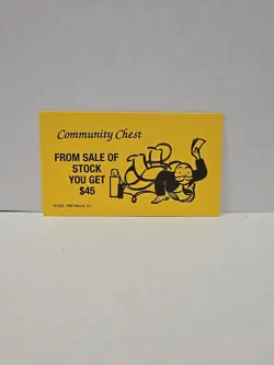 1996 Monopoly From Sale Of Stock Community Chest Replacement Card - Image 1