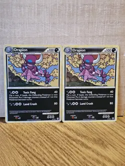 Pokemon 4/102 Drapion X2 HGSS Triumphant Holo Rare Pokemon Card TCG - Image 1