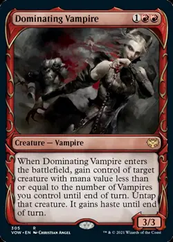 Dominating Vampire (Showcase Fang Frame) [Innistrad: Crimson Vow] Near Mint MTG - Image 1
