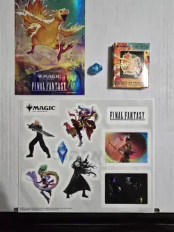 MTG Final Fantasy Chocobo Racing Foil Print, AR Pin, Dice, Sticker Sheet Bundle - Image 1