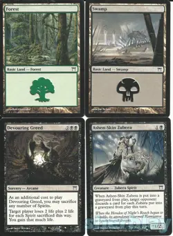 MTG Magic the Gathering CHAMPIONS OF KAMIGAWA Ashen Skin Zubera Devouring Greed - Image 1