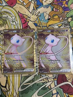 Mew ex Gold Metal NM 205/165 Scarlet & Violet 151 Pokemon Card X2 - Image 1