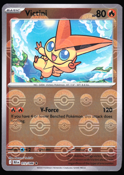 Victini 012/086 Pokeball Poke Ball Black Bolt Holo Pokemon TCG Card NM - Image 1
