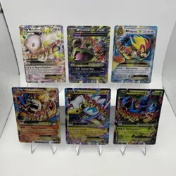 6 Mega M Evolution Pokemon, M Ampharos EX, M Heracross EX, Pokemon TCG Cards - Image 1