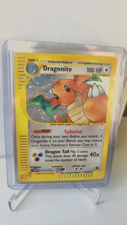 Dragonite 9/165 Holo Rare Pokemon TCG - E-Series Expedition Pokemon Card - MP/LP - Image 1
