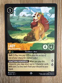 Lady 28/204 Disney Lorcana Archazia's Island Regular Super Rare Card NM - Image 1